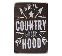 BYLSAGWHT A Little Country A Little City Metal Tin Sign Funny Mixed Style Wall Decor for Western Urban Cowboy Cowgirl Room 8 X 12 inch