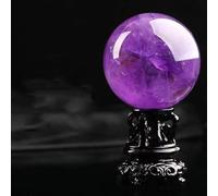 BYLSAGWHT Amethyst Ball, Raw Balls | Purple Quartz Gemstone Dial Polished for Feng Shui Decoration,110mm