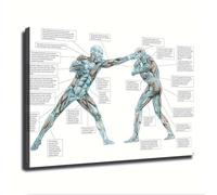BYLSAGWHT Anatomy Chart Boxing Poster Educational Wall-Art Print for Gym Bedroom Home Decor(Framed,08x12inch(20x30cm))