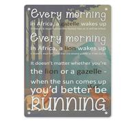 BYLSAGWHT Best Foot Forward Africa Metal Tin Sign 8 X 12 in Running Motivation Decor for Bathroom Laundry Room