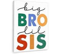 BYLSAGWHT Big Bro Lil Sis Sibling Love Canvas Wall-Art - Heartwarming Brothers and Sisters Print for Nursery, Bedroom and Playroom Wall Decor(Unframed,08x12inch(20x30cm))