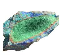 BYLSAGWHT Bloque de Cristal sintético Cuarzo azurita Bohemia, 100-150 g, con Vetas Naranjas vívidas y óxido