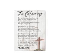 BYLSAGWHT Christian Housewarming Gift - The Lord Bless You and Keep You Blessing Sign on Canvas, Religious Wall Art for New Home, Living Room or Nursery(Unframed,12x18inch(30x45cm))