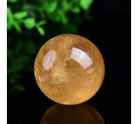 BYLSAGWHT Citrine Ball Rough Stone Polished Iceland Calcite Seven Star Array Home Decoration,Yellow,80mm