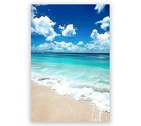 BYLSAGWHT Coastal Wall Art Featuring Ocean Waves and Beach Scenery - Framed Canvas Print for Living Room, Bedroom, Bathroom, and Kitchen Wall(Unframed,12x18inch(30x45cm))