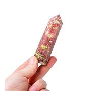 BYLSAGWHT Crystal Peach Blossom Tourmaline Point Wand Gemstone Stone Column Quartz Tower Home Decoration Ornaments