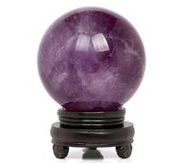 BYLSAGWHT Dreamy Amethyst Ball Quartz Crystal Sphere for Home Decor Divination Witchcraft Fortune Telling Gifts,Purple,95mm