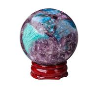 BYLSAGWHT Duobao Crystal Ball Fengshui Gemstones Sphere Balls with Stand Polished Stone Sculpture Figurine Gift Living Room Office Home Decor