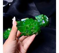BYLSAGWHT Electroplated Green Crystal Flower Cluster Quartz Drusy Geode Gemstone Irregular Rough for Home Decor,30~100g