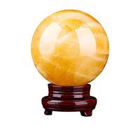 BYLSAGWHT Feng Shui Ornaments Crystal Ball/Photography Ball Topaz Office Auspicious Stone Carving Gift Decoration for Photography (12cm)
