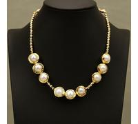 BYLSAGWHT Freshwater Cultured White Pearl Choker Necklace Lady's daily wear