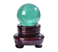 BYLSAGWHT Green Fluorite Crystal Ball Ornament, Stone Sphere Figurines,Feng Shui Home Decor, Accessory,8cm