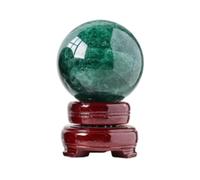 BYLSAGWHT Green Strawberry Crystal Ball Ornaments Raw Stone Polished Seven-Star Array Feng Shui Home Crafts,70~75mm