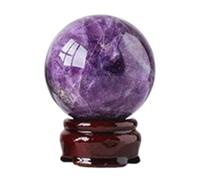 BYLSAGWHT Hand-Polished Dream Amethyst Crystal Sphere, Purple Ball with Stand, Decorative Balls for, Feng Shui, Witchcraft Supplies,40mm
