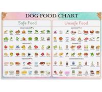 BYLSAGWHT Human Foods for Dogs Chart - Visual Guide to What's Safe and What's Toxic, Preventative Care Knowledge, Educational Print for Kitchen Classroom (Framed,12x18inch(30x45cm))