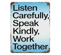 BYLSAGWHT Kind Words Cost Nothing But Mean Everything Metal Tin Sign Motivational Wall Decor for Office Classroom Gift 8 X 12 in