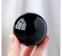 BYLSAGWHT Large Black Glass Ball for Witchcraft, Obsidian, Crystals, Home Decor, Ornaments,40~50mm