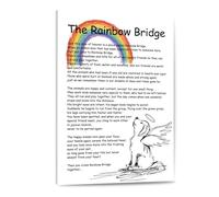 BYLSAGWHT Memorial Canvas Art for Pet Loss - Rainbow Bridge Poem Poster with Uplifting Quotes, Home Office Decor for Grieving Pet Owners(Framed,08x12inch(20x30cm))