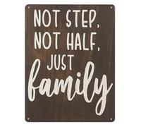 BYLSAGWHT Modern Family Metal Tin Sign Blended Not Broken Loved Simple Typography Sign for Bathroom Dorm 8 X 12 in