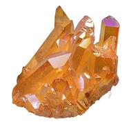 BYLSAGWHT Orange Aura Quartz Crystal vug Titanium Bismuth Silicon Cluster Rainbow