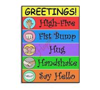 BYLSAGWHT Preschool & Kindergarten Morning Greetings Classroom Rules Poster for Circle Time Decor (Unframed,08x12inch(20x30cm))