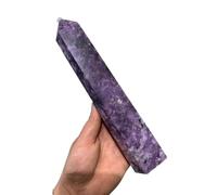 BYLSAGWHT Purple Mica Pillar Crystal Rod Office Decoration Crafts Gifts Aura Ornaments Home Decor(700-750g)