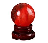 BYLSAGWHT Red Crystal Ball Smelting Stone Home Decoration Melting Quartz Gemstone for Divination Fengshui,10cm/3.9in