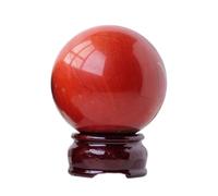 BYLSAGWHT Red Jasper Crystal Ball Stone Rough Polished Home Office Feng Shui Decoration Ornaments,40mm