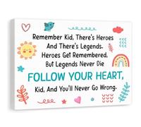BYLSAGWHT Remember Kid You Are Capable of Amazing Things Inspirational Canvas Wall-Art - Follow Your Heart Motivational for Bedroom, Classroom & Playroom Decor(Unframed,08x12inch(20x30cm))