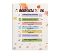 BYLSAGWHT School Opening Season Class Rules Poster Canvas Print for Classroom Walls Home Decor Living Room Bedroom Wall-Art(Unframed,08x12inch(20x30cm))