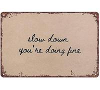 BYLSAGWHT Soften Gaze You Belong Here Faded Metal Sign For Cozy Armchair Side Table Wall Hanging Reassuring Plaque 8 X 12 inch