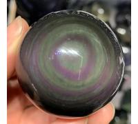 BYLSAGWHT Stone Rainbow Obsidian Crystal Sphere Ball Rock Gemstone(310-350g)