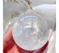 BYLSAGWHT White Calcite Crystal Ball 7.5-8cm - Sphere for Cleansing, & Spiritual | Crystals and Stones for Home & Office Decor
