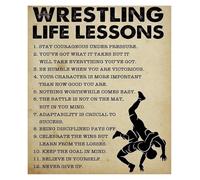 BYLSAGWHT Wrestling Wall Art with Motivational Quotes, Inspirational Canvas Print for Athletes, Locker Room, Bedroom & Home Gym Decor(Unframed,08x12inch(20x30cm))