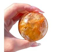 BYLSAGWHT Yellow Gum Flower Crystal Ball with Wooden Base for Divination Camera Photo Shoot Home Office Landscape Decoration Art,5~5.5cm