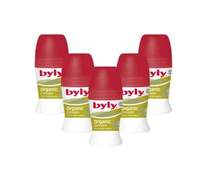 BYLY - Desodorante Roll-on Organic Cannabis 72 horas - Absorbe y Elimina el olor - 50 ml - PACK 6