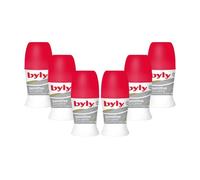 BYLY - Desodorante roll-on Sensitive sin perfume y con proteínas de seda - diseñado para pieles sensibles (piel hipoalérgica y atópica) - Pack 6 Uds x 50ml
