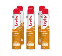 Byly Extrem Citrus Desodorante Spray Pack 6 x 200 ml, 100h, Máxima Eficacia y Frescor