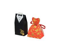 BYLYUIVN Cajas para chuches 20/30 Uds Caja De Dulces For Novia Y Novio Caja De Regalos Y Recuerdos De Boda Bolsas Dulces con Cinta Decoración De Boda Recuerdos Decoración De Fiesta(Style 7,20 Groom)