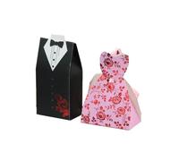 BYLYUIVN Cajas para chuches 20/30 Uds Caja De Dulces For Novia Y Novio Caja De Regalos Y Recuerdos De Boda Bolsas Dulces con Cinta Decoración De Boda Recuerdos Decoración De Fiesta(Style 8,30 Groom)
