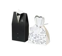 BYLYUIVN Cajas para chuches 20/30 Uds Caja De Dulces For Novia Y Novio Caja De Regalos Y Recuerdos De Boda Bolsas Dulces con Cinta Decoración De Boda Recuerdos Decoración De Fiesta(Style 5,20 Groom)