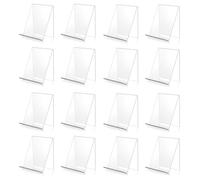 Bymivofun 16 Piezas Soporte acrílico para Libros, Transparente Slant Brochure Holder, Expositor de Libros de acrílico Transparente para teléfonos, Carteles, folletos, Carteles de menú, revistas