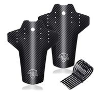 Bymivofun 2 Piezas Guardabarros Bicicleta Juego, Universales Delanteros y Traseros de Bicicleta de Montaña, con 8 Bridas, Patrón de Fibra de Carbono, Accesorios para Bicicletas de Carretera