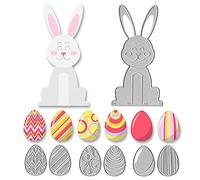 Bymivofun 7 piezas Troqueles de Corte Pascua, Troqueles de Corte de Huevos Conejo, Juego de Plantillas de Punzonado de Pascua, para Álbumes de Recortes, Papel Fotográfico, Tarjetas, Grabado Artesanal