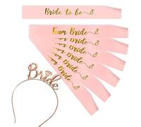 Bymivofun 8 Piezas JGA Sash Set, Bride to Be Team Bride Sash Set, Accesorios de Despedida de Soltera con Tiara Sash, para Despedida de Soltera, Boda, Despedida de Soltera