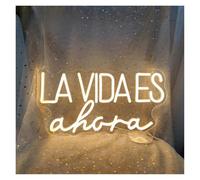 BYNGQW Luces de neón La Vida Es Ahora Letrero De Neón Luz LED Decoración Colgante De Pared Para Habitación Dormitorio Hogar Lámpara De Noche Alimentada Por USB 40cm×20.6cm