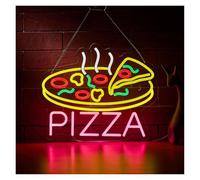 BYNGQW Luces de neón Letrero De Neón Pizza Luz LED Regulable, Decorativa, Con Alimentación USB, Para Bar, Cafetería, Pizzería, Restaurante, Decoración De Pared, 40.64cmx33cm