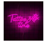 BYNGQW Luces de neón Letrero De Neón Tattoo Time Con Luz LED Regulable Y Alimentación Por USB Para Salón De Tatuajes, Estudio, Negocio, Decoración De Pared, 42cmx21cm