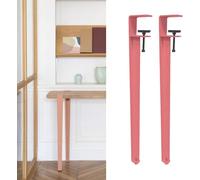 ByNGSDCC 4 Patas de Soporte de Metal for Mesa, Marco de Soporte Ajustable en Forma de F, sin Estampado, for Muebles, Patas de Metal for Mesa de Centro.(Pink,40cm(15.7in))