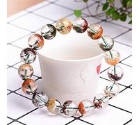 ByNGSDCC Pulsera de Buena Suerte, Pulsera de Cristal Cuarzo Fantasma la Riqueza Feng Shui, Pulsera Colores con Cuentas for Mujeres, Amuleto poderoso for atraer(9mm)